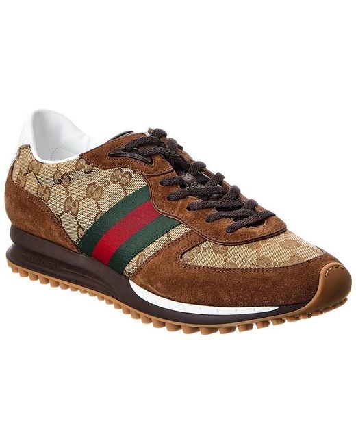 Gucci Brown Re-Motion Sneaker, Suede for men