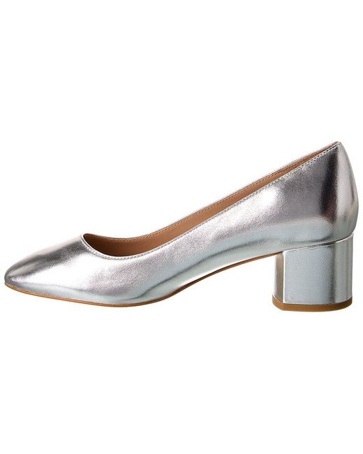Stuart Weitzman White Bridget 50 Block Leather Pump