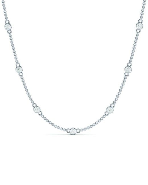 Lab Grown Diamonds Metallic 14K 4.00 Ct. Tw. Lab-Grown Diamond Station Necklace