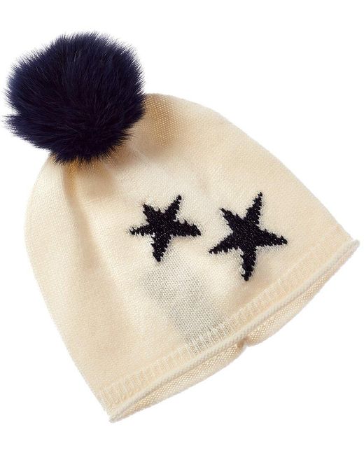 Sofiacashmere White Star Cashmere-blend Hat