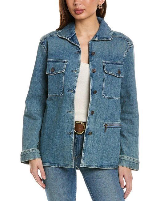 Lafayette 148 New York Blue Chore Jacket