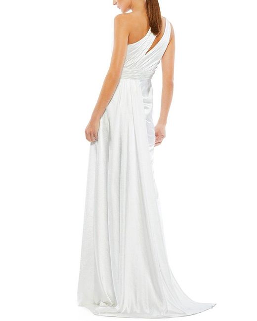 Mac Duggal White Asymmetrical Gown