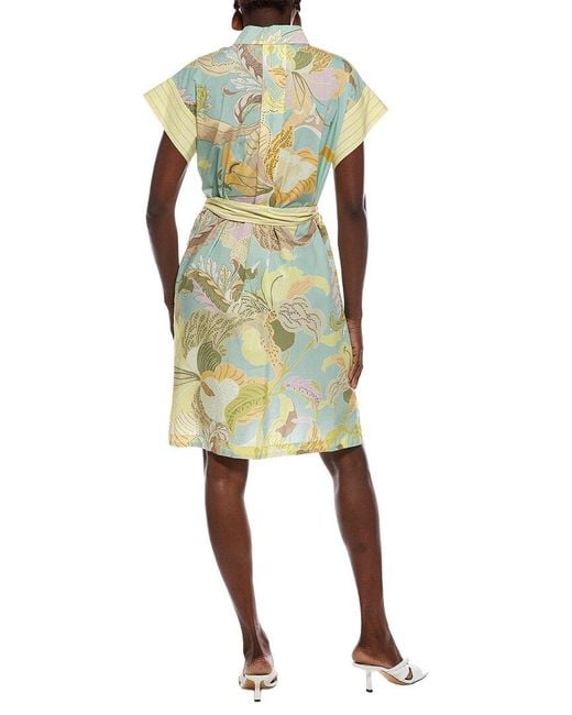 Marc Cain Green Printed Midi Dress