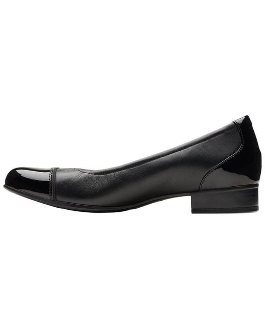 Clarks Black Juliet Step Leather Flat