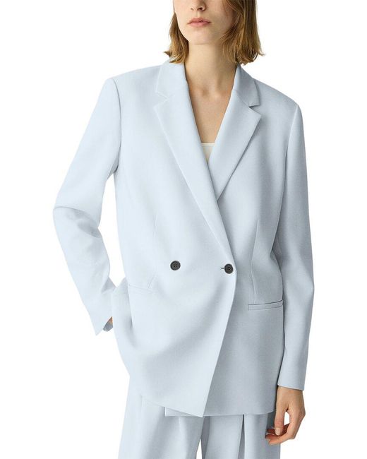 Theory Blue Relaxed Double Breasted Jack Jacket