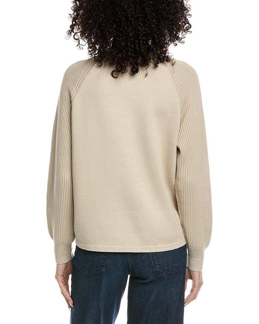 Vince Natural Ribbed Raglan Sweater