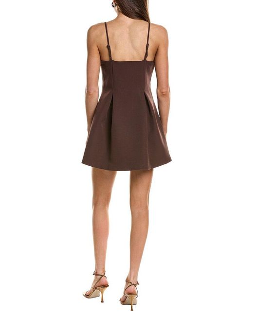 Endless Rose Brown Pleated Structured Mini Dress