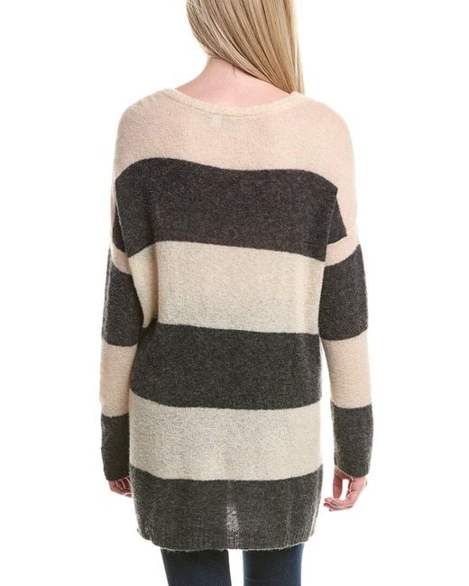 Autumn Cashmere Black Oversize Rugby Cashmere & Silk-Blend Tunic Sweater