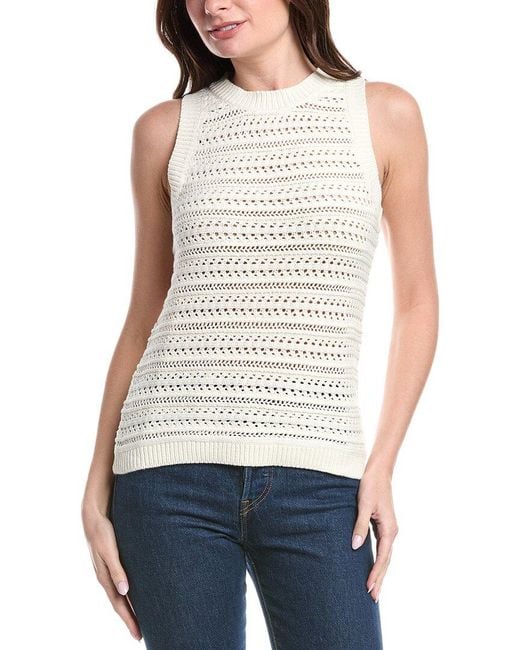 Tommy Bahama Blue Crochet Stitch Tank