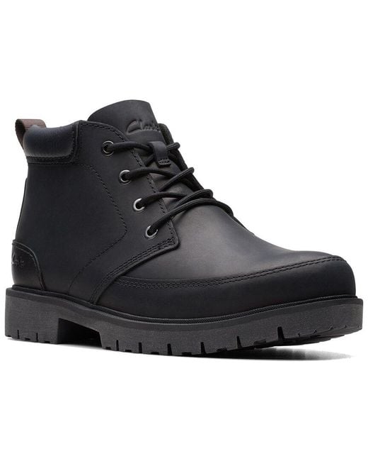 Clarks Black Rossdale Mid Leather Boot for men
