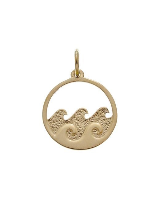 Italian Gold Metallic 14K Double Wave Pendant