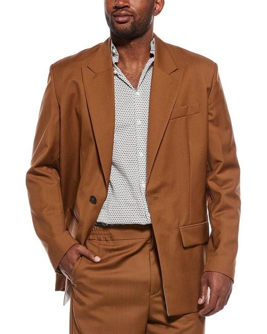 Valentino Brown Wool & Mohair-Blend Blazer for men