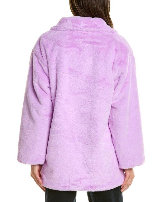 Adrienne Landau Purple Fuzzy Coat