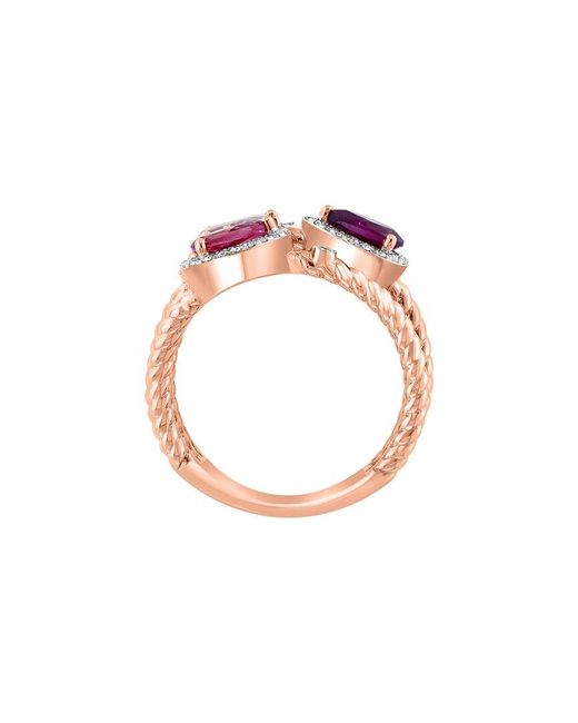 Effy Fine Jewelry Pink 14K Rose 1.46 Ct. Tw. Diamond & Gemstone Ring