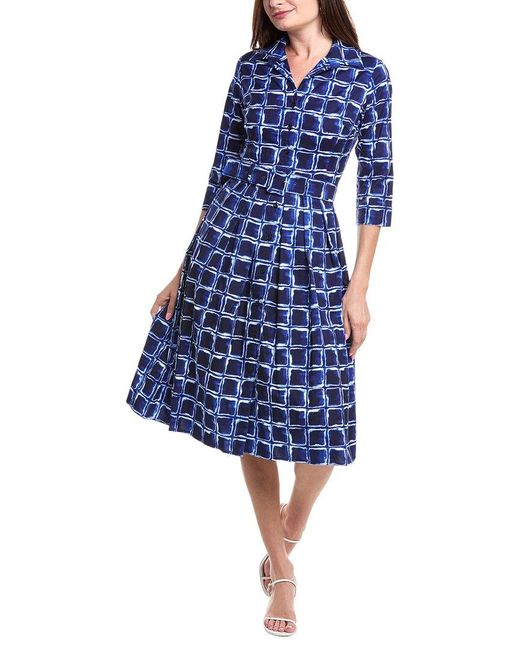 Samantha Sung Blue Audrey Shirtdress
