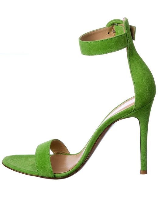 Gianvito Rossi Green Portofino 105 Suede Sandal