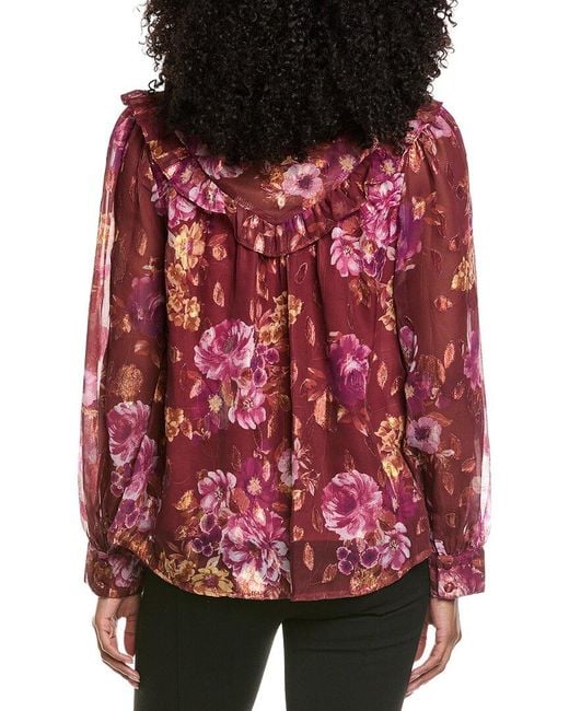 Fate Red Floral Blouse