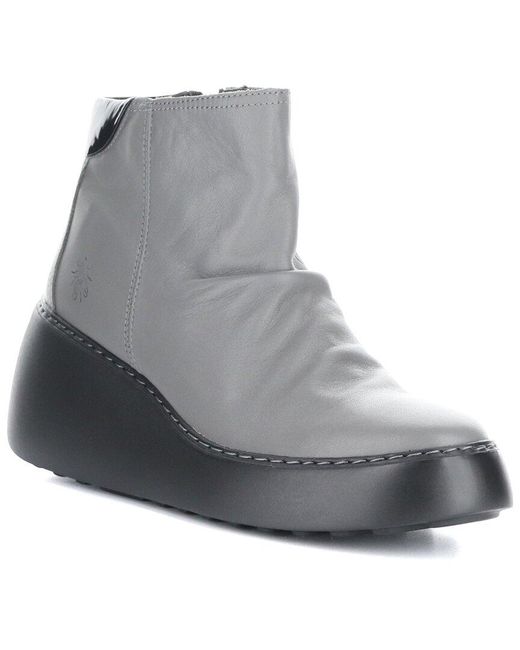 Fly London Gray Dabe Leather Boot