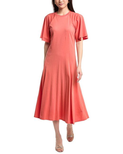 Nation Ltd Red Milley Raglan Midi Dress