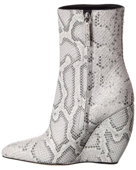 Giuseppe Zanotti White Decadence 105 Python Wedge Bootie