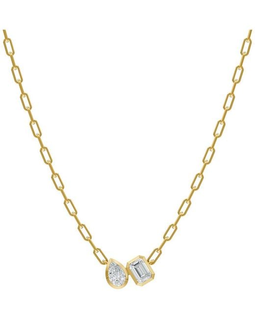 Lab Grown Diamonds Metallic 14K 1.70 Ct. Tw. Lab-Grown Diamond Necklace