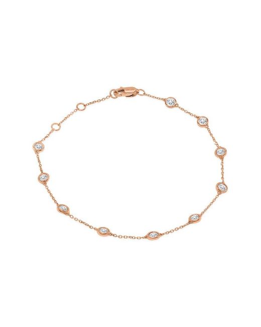 Diamond Select Cuts Metallic 14K Rose 0.75 Ct. Tw. Diamond Bracelet