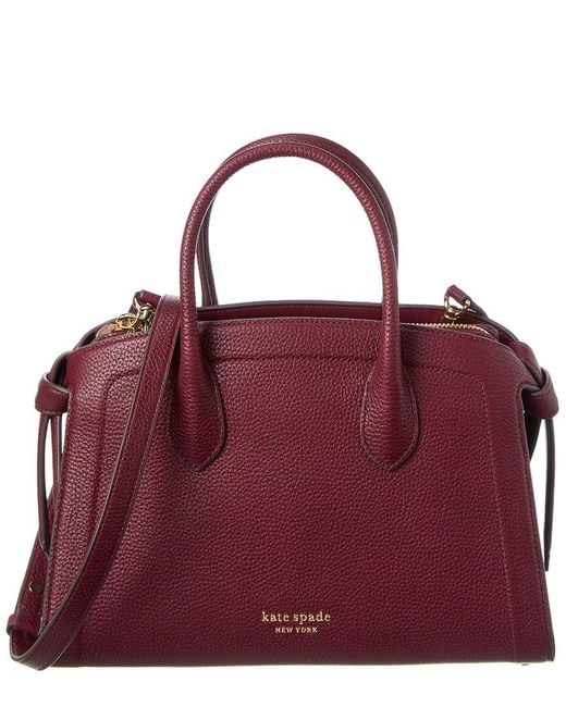 Kate Spade Purple Knott Pebbled Leather Medium Zip Top Satchel