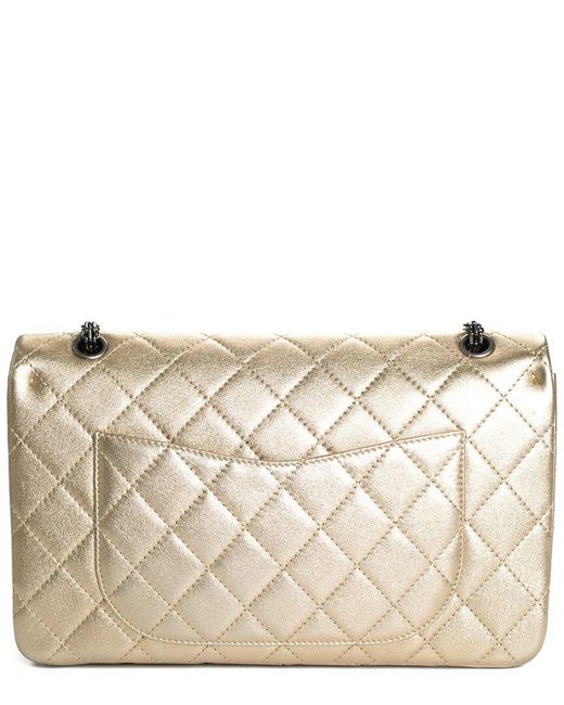 Chanel Natural Metallic Quilted Calfskin Leather 2.55 Reissue Double Flap Bag, Nwt (Authentic Pre-Owned)