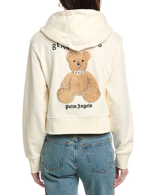 Palm Angels White Hooded Sweatshirt