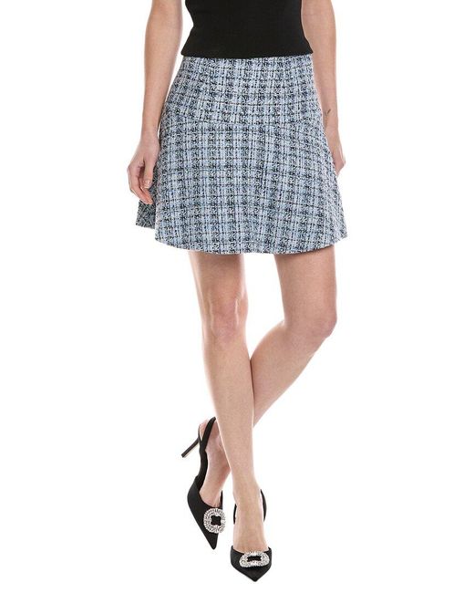 Cece Blue Ruffle Yoke Patch Pocket Mini Skirt