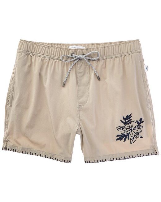 Vintage Summer Natural Embroidered Swim Short for men