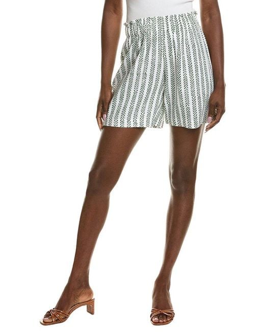 Emerson Fry White Linen-Blend Short