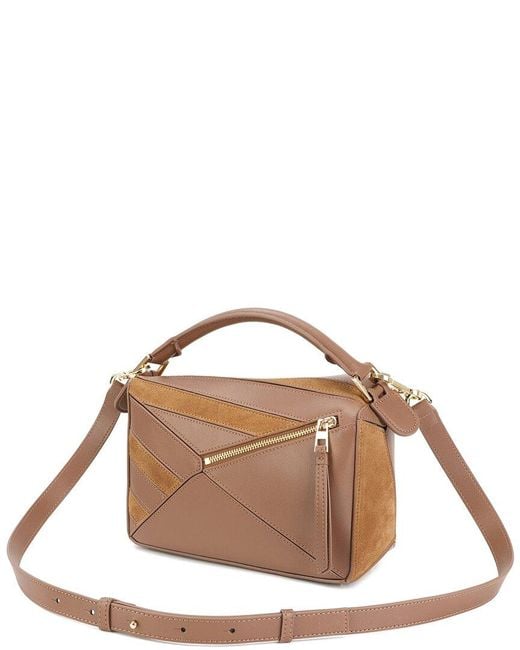 Tiffany & Fred Paris Brown Geometric Leather Satchel