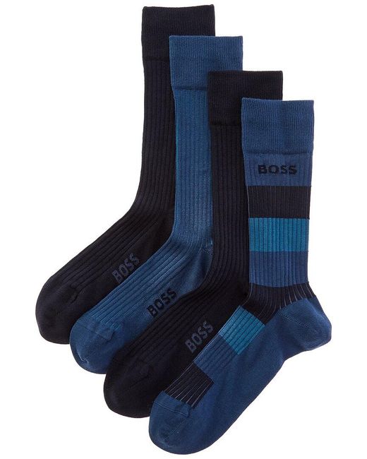 Boss Blue Boss Set Of 4 Sock for men
