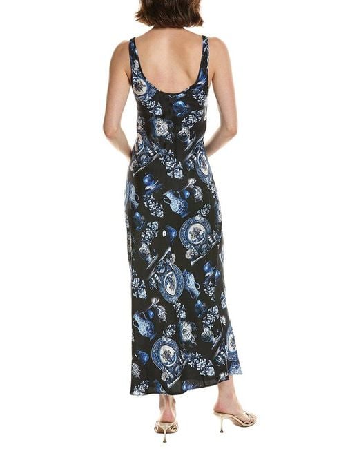L'Agence Blue Akiya Midi Dress