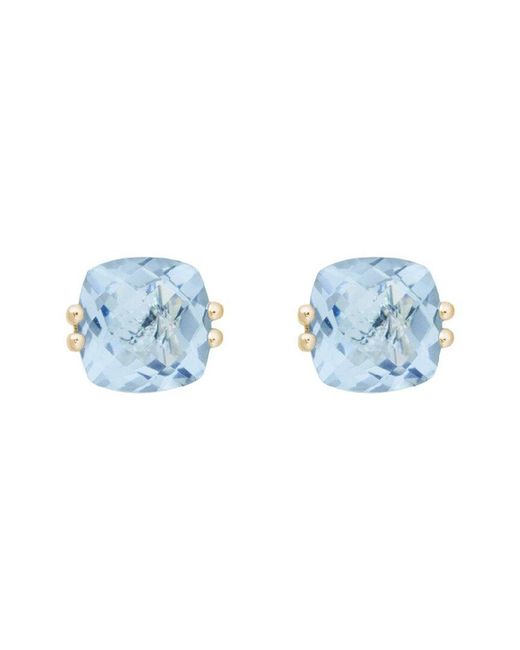 Gemstones Blue 14K Aquamarine 6Mm Studs 1.60 Ct
