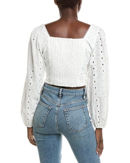 Z Supply White Bria Eyelet Top