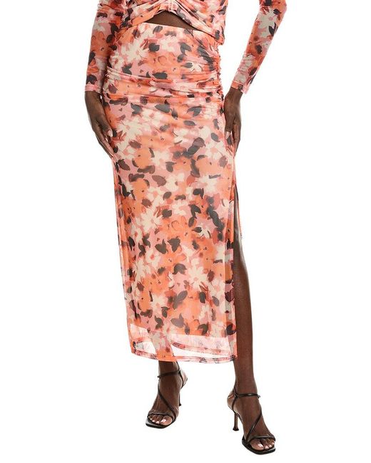 Laundry by Shelli Segal Orange Floral Printed Midi Skirt