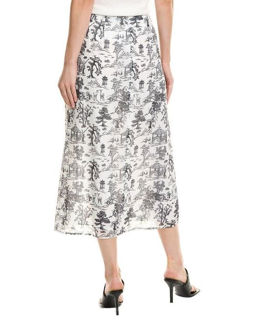 Seraphin White Midi Skirt