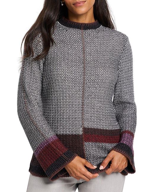 NIC+ZOE Gray Mixed Up Sweater