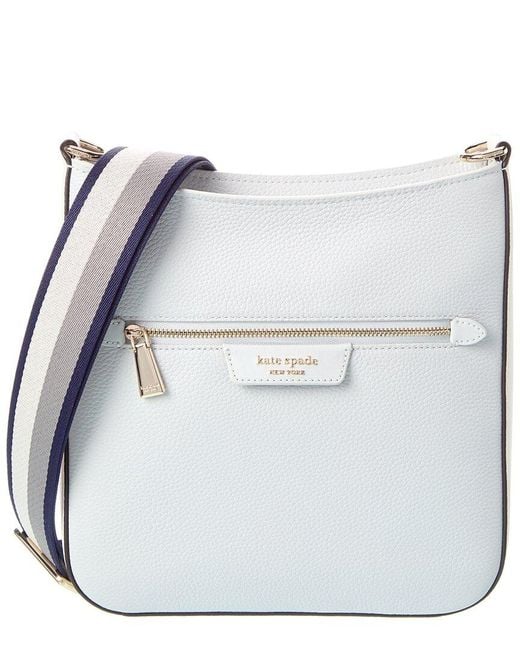 Kate Spade White Hudson Colorblocked Large Leather Messenger Crossbody