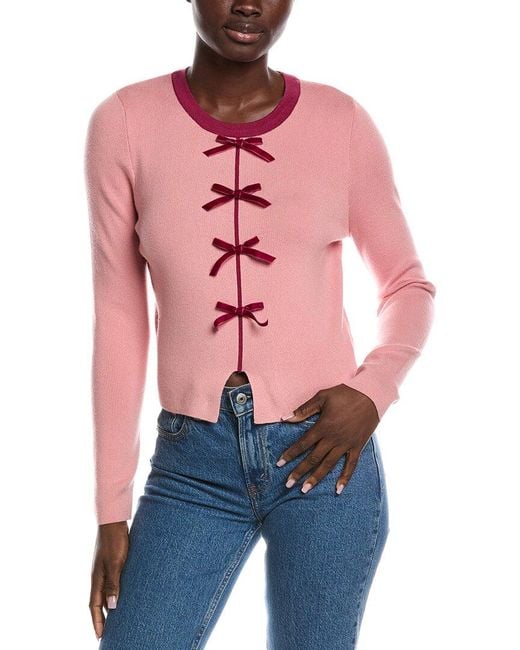 Nanette Lepore Red Velvet Bow Sweater