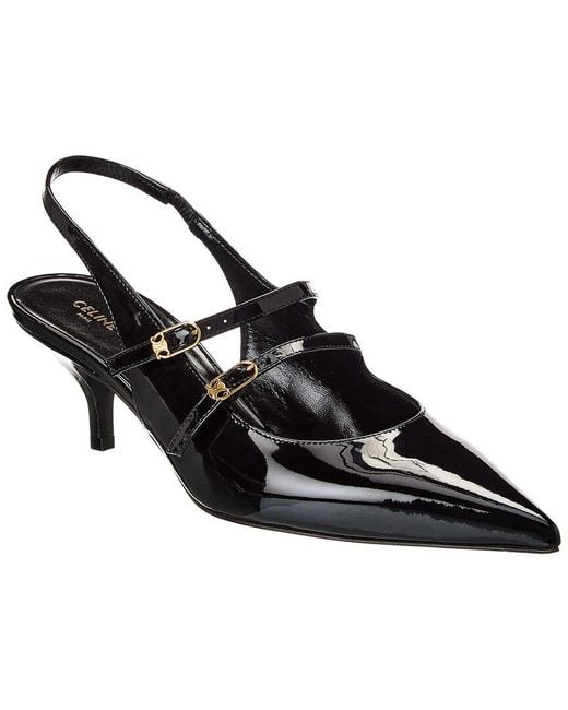 Céline Black Judy Patent Slingback Pump