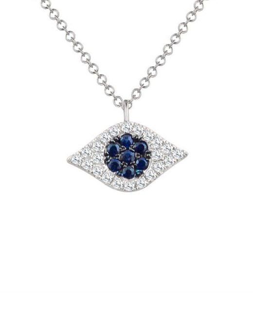 Sabrina Designs Blue 14K 0.16 Ct. Tw. Sapphire Evil Eye Necklace