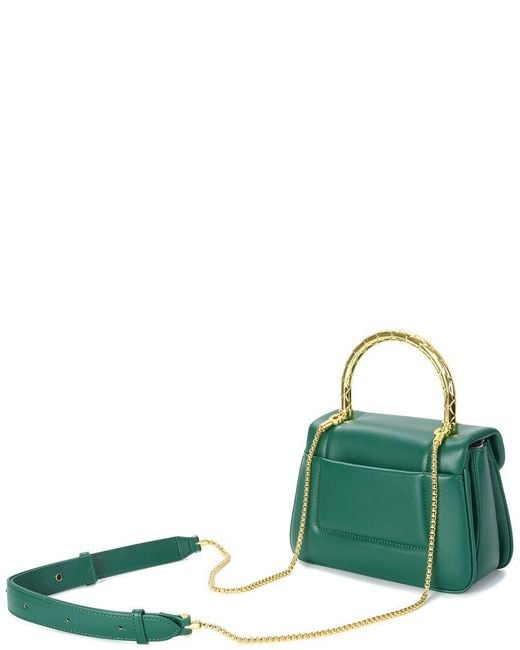 Tiffany & Fred Paris Green Leather Top Handle Satchel