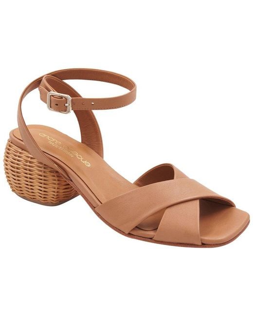 Andre Assous Brown Winona Leather Sandal
