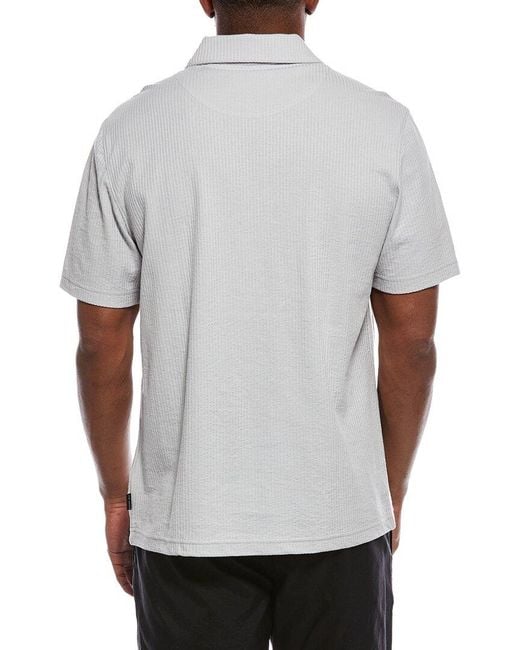 Ted Baker White Rib Zip Polo Shirt for men