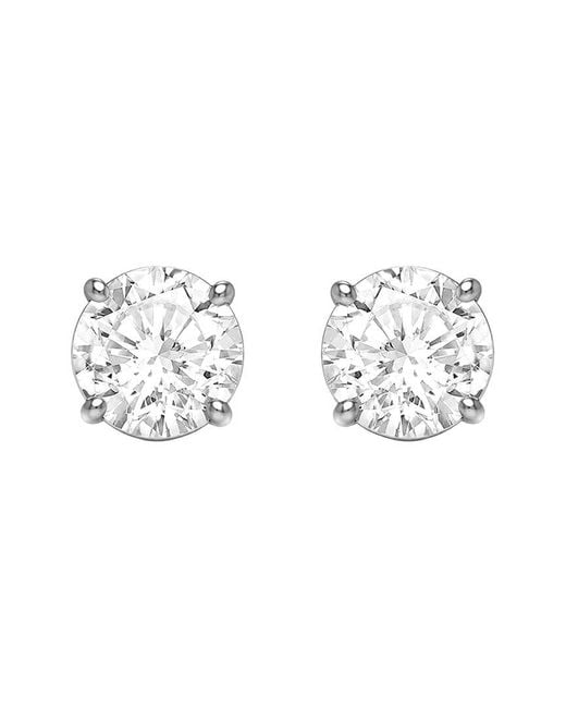 Lab Grown Diamonds Metallic 14K 4.00 Ct. Tw. Lab-Grown Diamond 4 Prong Stud Earring