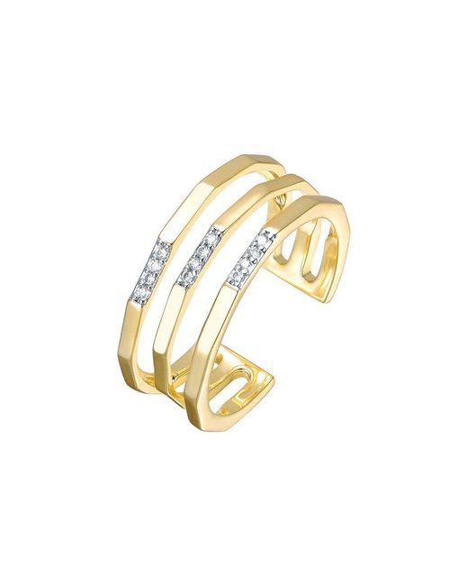Genevive Jewelry Metallic Rachel Glauber 14K Plated Cz Open Ring