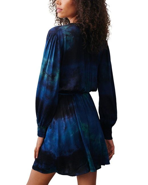 Bella Dahl Blue Wrap Front Mini Dress